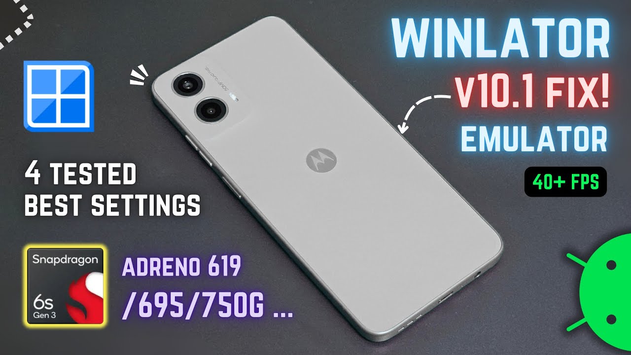 WINLATOR Emulator Hotfix on Snapdragon 6s Gen 3/695, Adreno 619 - Best Settings!
