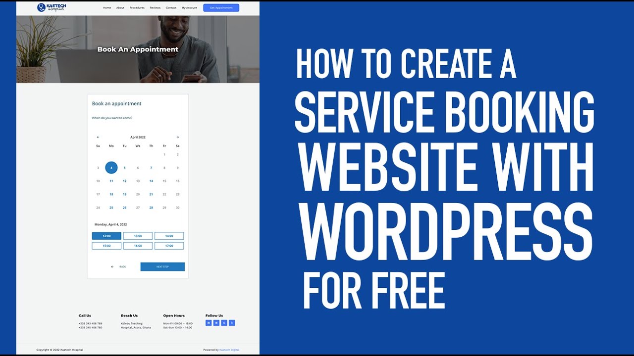 How To Create A Booking Website For A Hospital, Salon, Accountant, etc. With WordPress For Free.