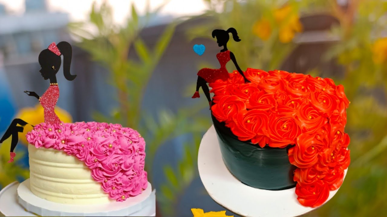 Awesome Dress Cake Girl silhouette | Perfect Cake Decorating Tutorials