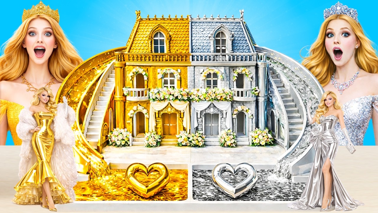 Nous Construisons Une Maison de Poupées Incroyable | Défi Or Contre Argent par PiPi Pop FR