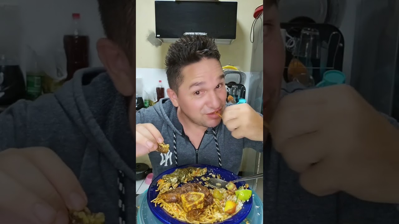 ásado de panela com arroz e feijão com maxixi e quiabo #comida