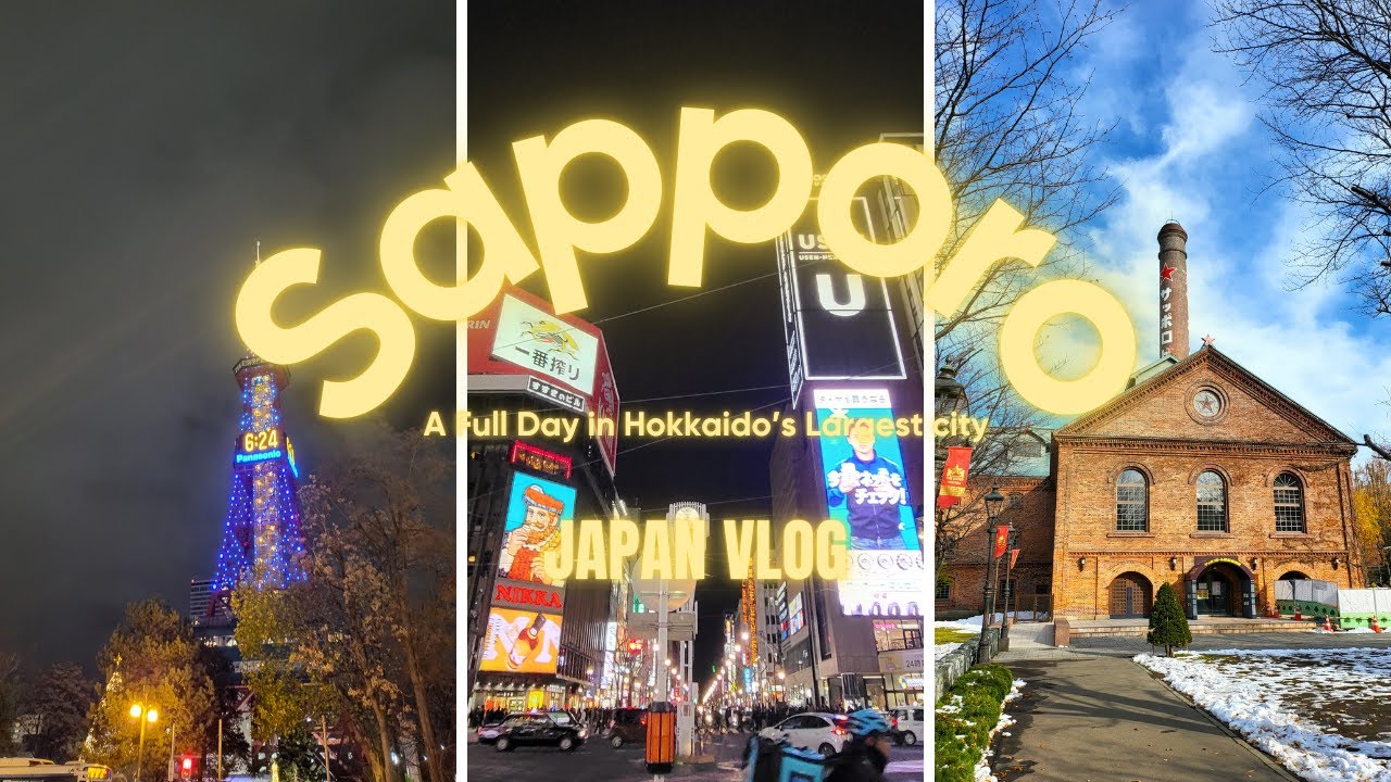 Flying to Hokkaido ✈️ Our First Day in Sapporo! | Susukino, Beer Museum & Christmas Market 🎄🍺