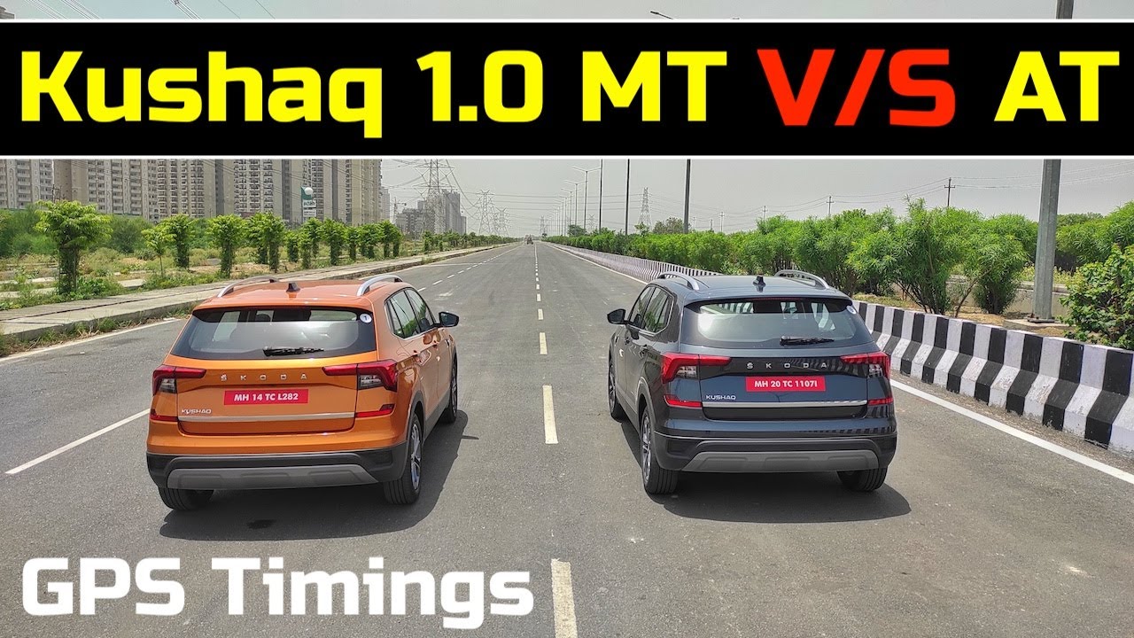 Skoda Kushaq 1.0 TSI Petrol Manual vs Automatic || 0-100 Acceleration and Drag Race