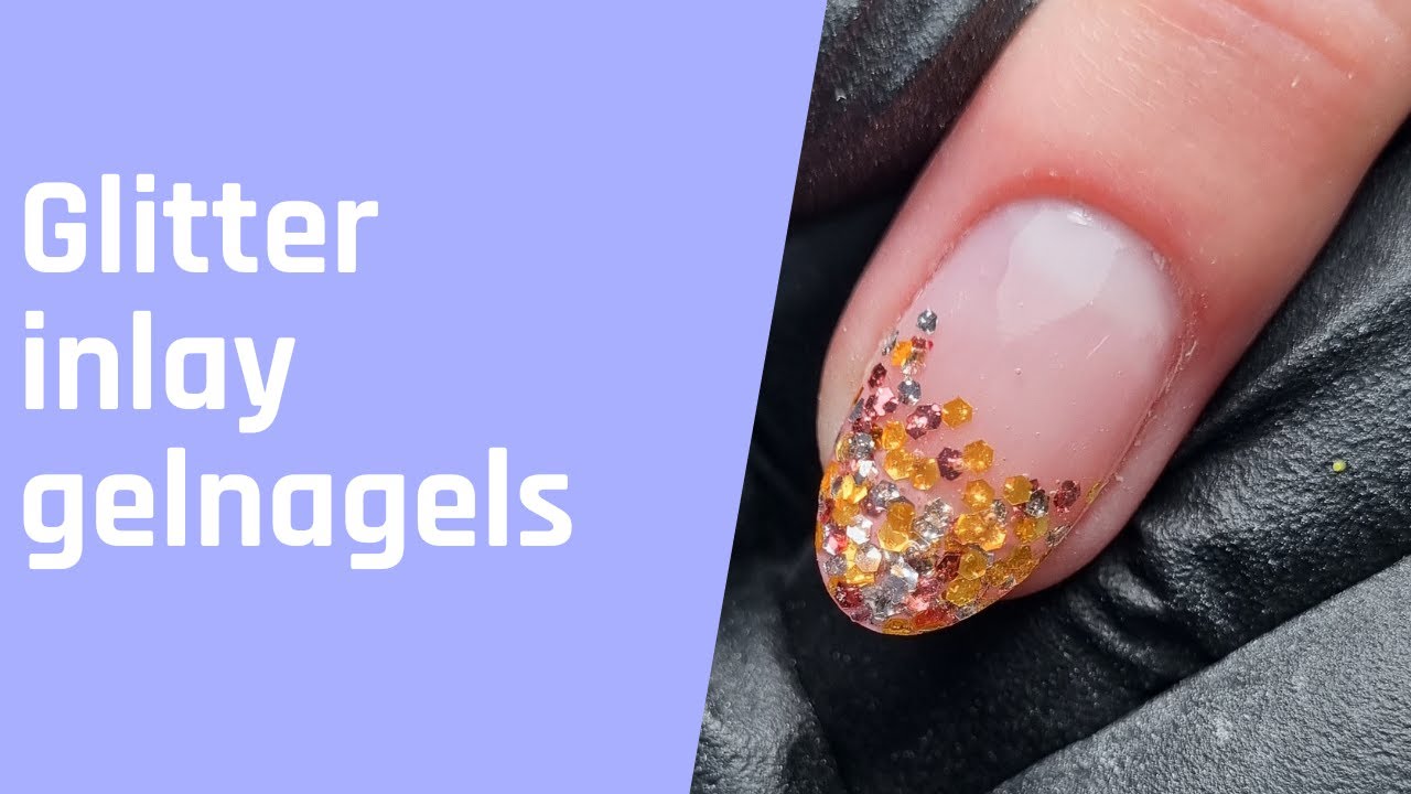 Glitter inlay bij gelnagels