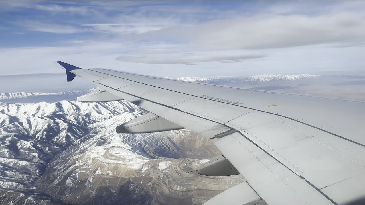 4K Delta Airlines Airbus A319-114 [N360NB] descent and landing in SLC