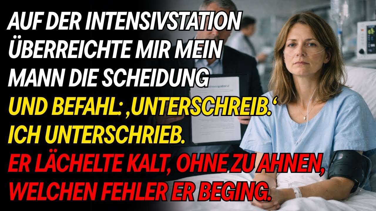 Auf Intensiv rieb mir mein Mann die Scheidung ins Gesicht, ohne zu ahnen, dass meine Unterschrift…