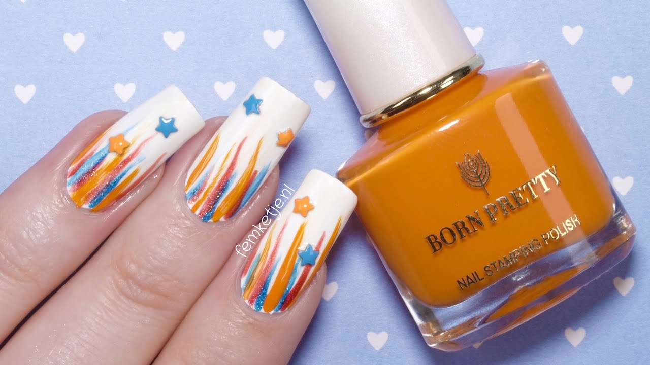 👑King's Day Waterfall Nail Art Design (Born Pretty Store) - femketjeNL