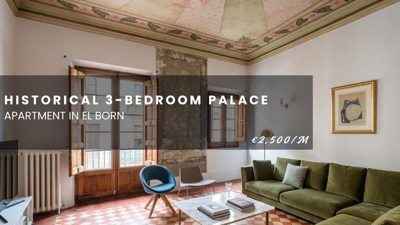 Historical 3-Bedroom Palace Apartment in El Born, Barcelona