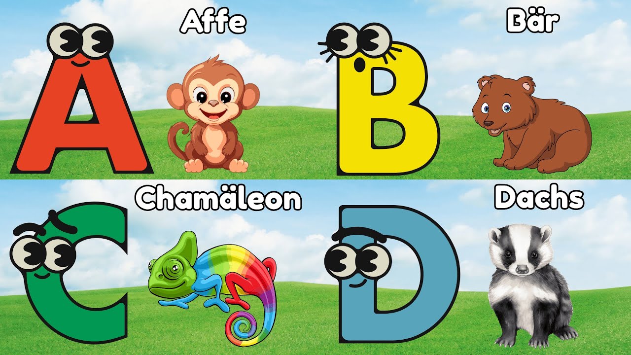 Tier ABC Lied f&uuml;r Kinder 🐊🐻🦒 | Alphabet Lernen mit lustigen Tieren | Kinderlied zum Mitsingen