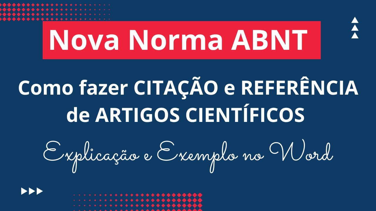 Como fazer CITAÇÃO e REFERÊNCIA de ARTIGO CIENTÍFICO na norma ABNT 2023 / Exemplo prático no WORD