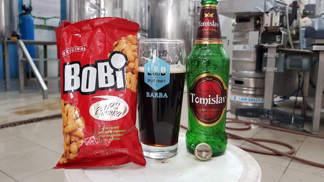Tomislav Crno Pivo Baltic Porter By Zagrebacka Pivovara With Original Bobi Flips Kikiriki Snacks