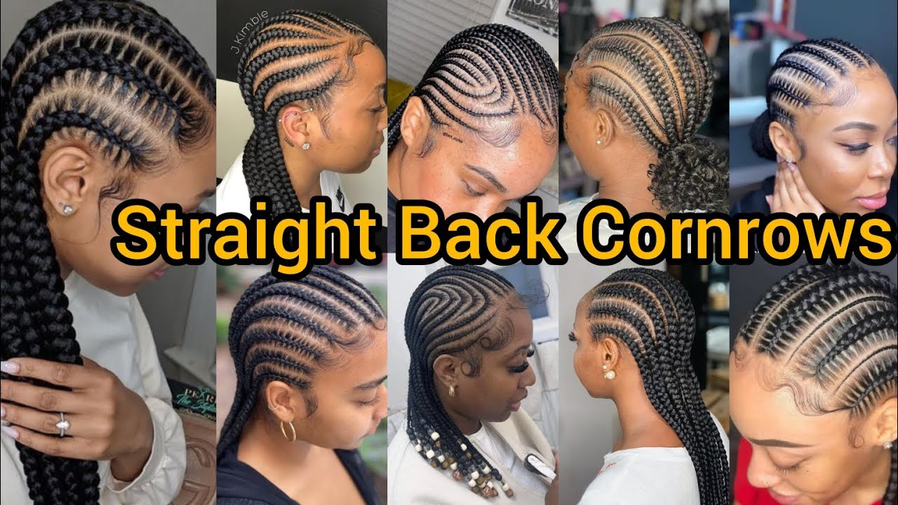 Elegant Straight Back Cornrow Braids | All back Cornrow Braids Hairstyle | Braided Hairstyles
