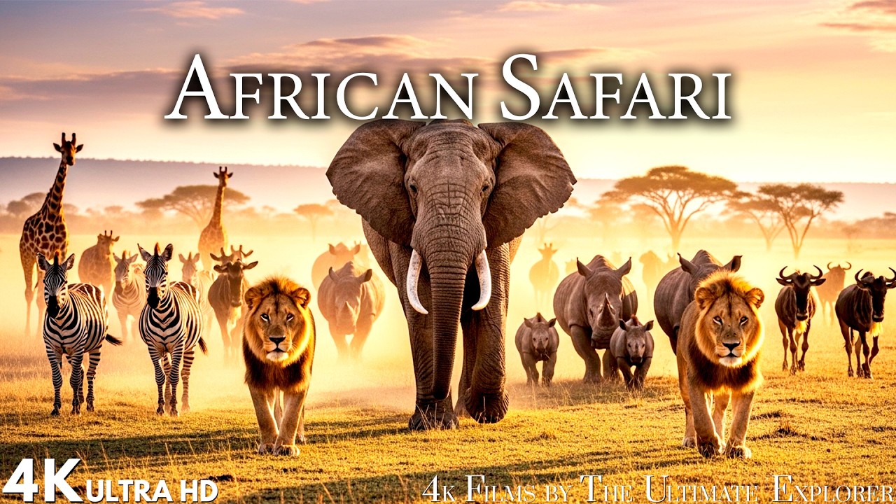 African Safari in 4K - Scenic Wildlife Film With African Music