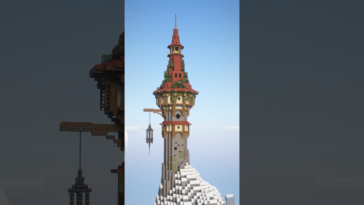 Wizard tower 🧙&zwj;♂️#minecraft #minecraftbuilding #minecraftpe #minecraftshorts