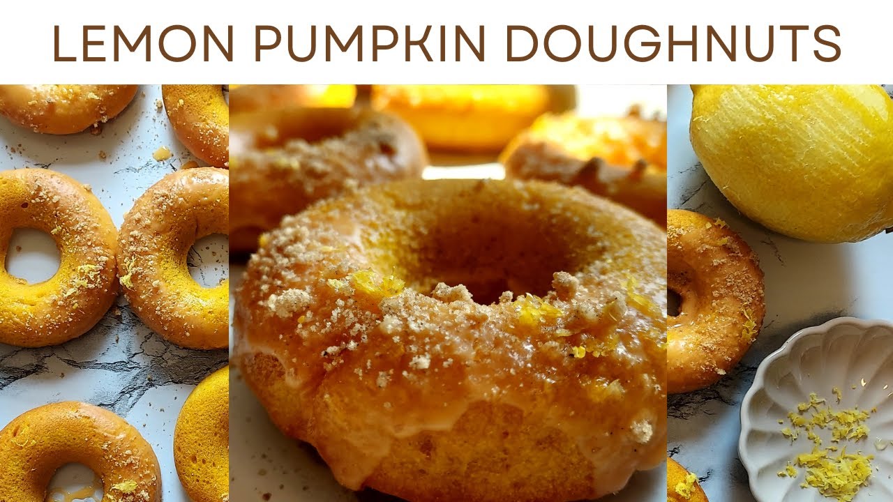 Lemon Pumpkin Doughnuts Recipe | Nanuli'sKitchen