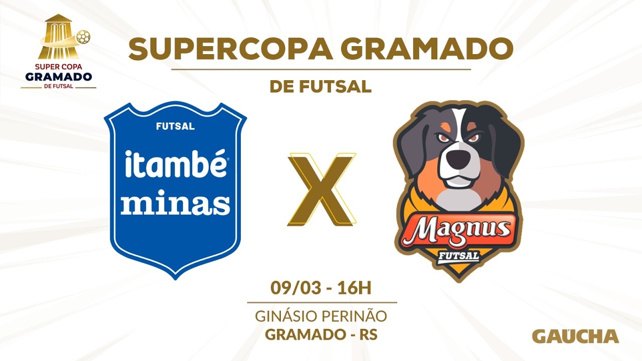 AO VIVO (com imagens): MINAS 3x0 MAGNUS |  QUARTAS DA SUPERCOPA GRAMADO DE FUTSAL | 09/03/2026