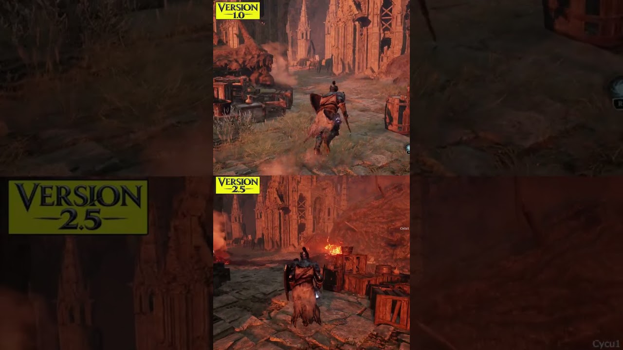 Lords of the Fallen 1.0 vs 2.5 Versions PS5 Pro Graphics Comparison