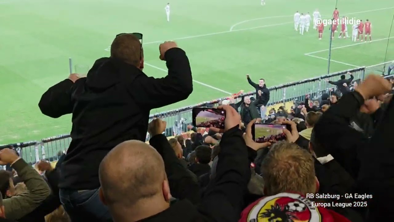 RB Salzburg - GA Eagles sfeer uitvak. 