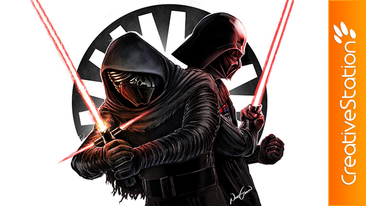 Kylo Ren and Darth Vader - Speed Painting (#Photoshop) | CreativeStation