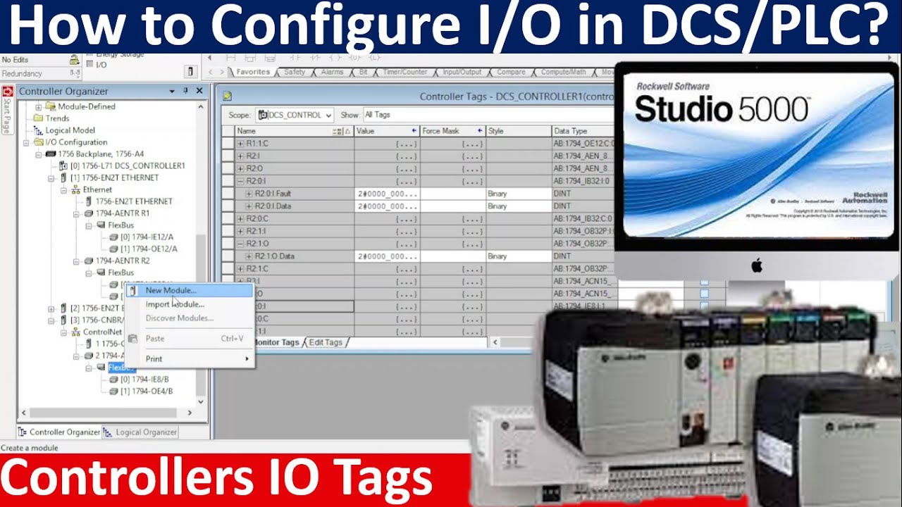 IO Configuration in ControlLogix | PLC Hardware mapping and Controller Tags in Studio5000