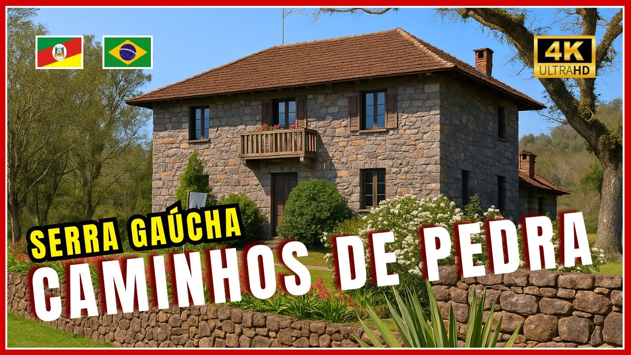 Bento Gonçalves com CAMINHOS de PEDRA na Serra Gaúcha - 4kUHD