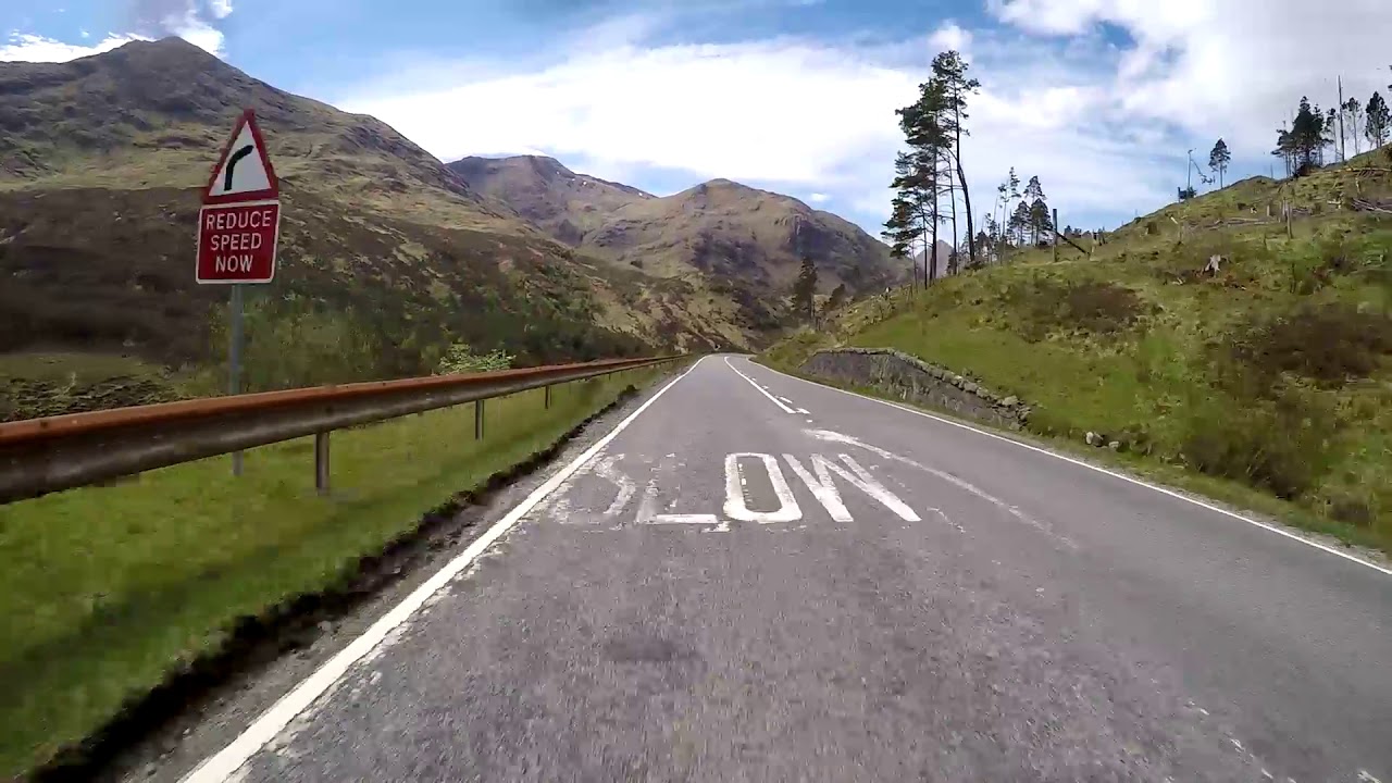 Scotland Motorcycle ride along the A87 towards Isle of Skye