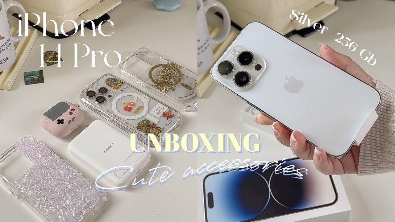 Aesthetic Unboxing 📦 iPhone 14 pro แกะกล่องไอโฟน สี silver&gold  สีสวยมาก ─เทียบกล้อง 13 pro&14 pro