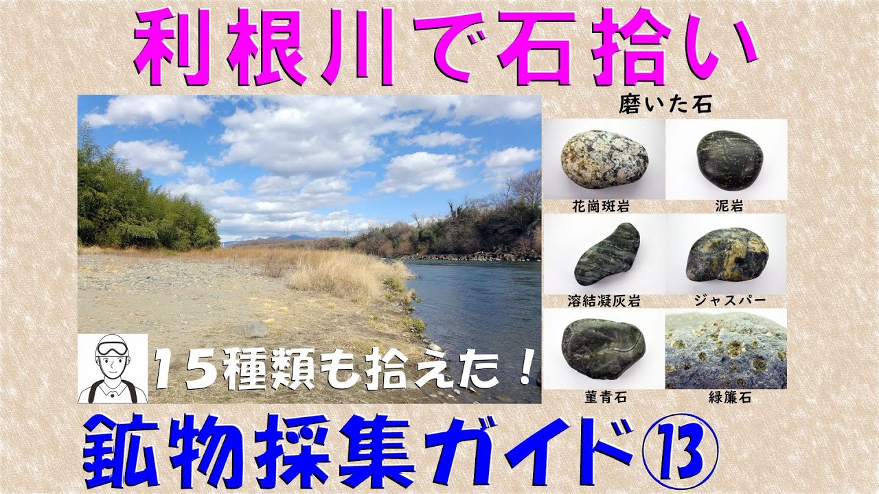 鉱物の部屋59 利根川で石拾い