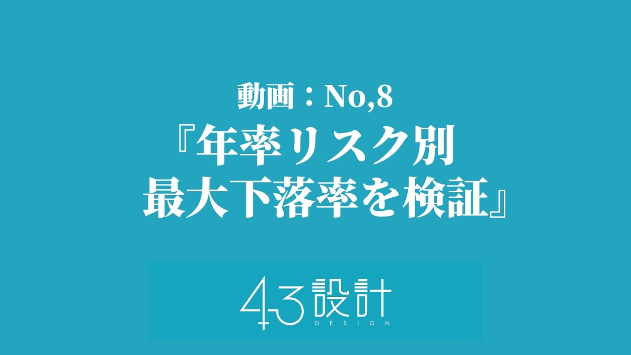 No,08 『年率リスク別　最大下落率を検証　自社の売れ筋商品の最大下落率は分かりますか？』　【公開動画】