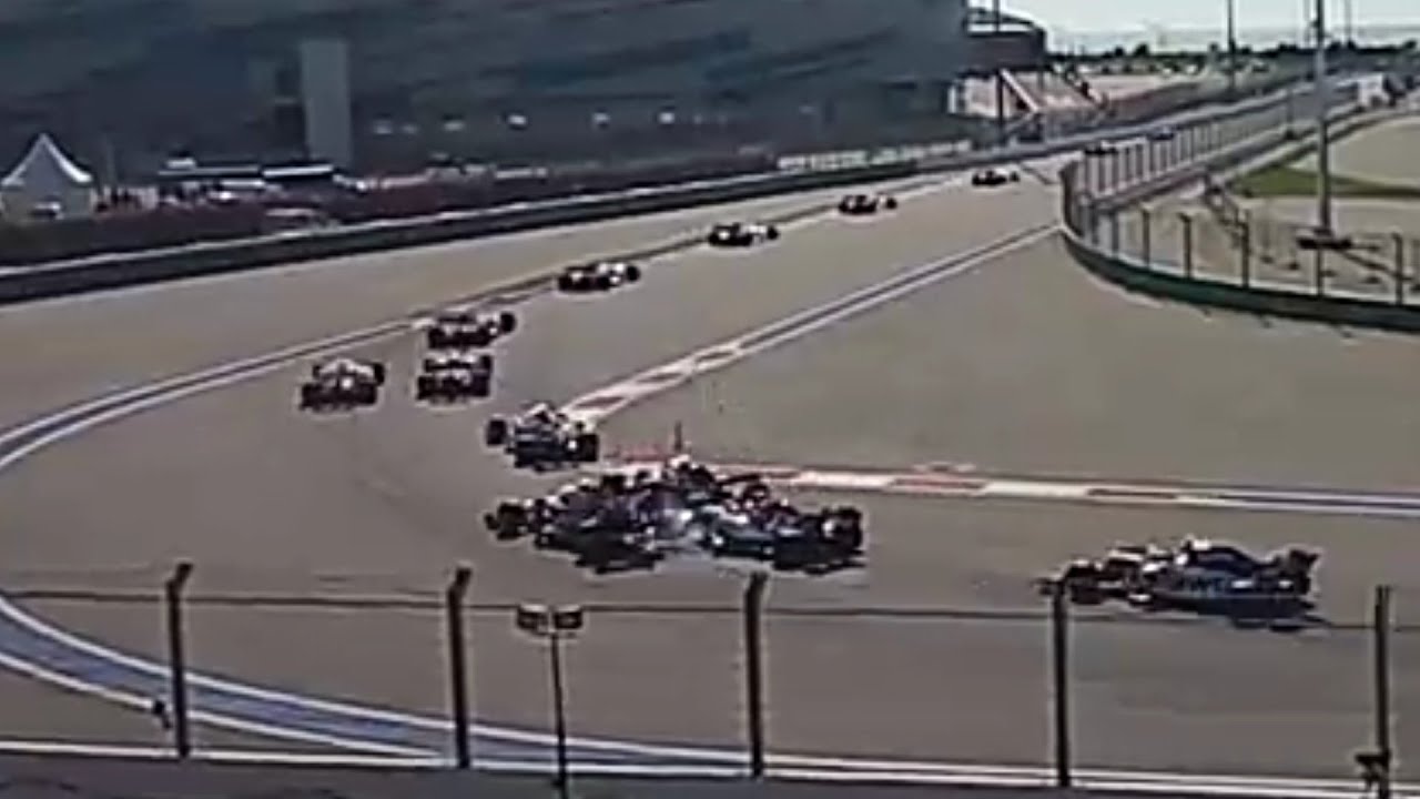 Formula 1. Гран-При России - 2019. старт, вылет Грожана / Russian Grand Prix Romain Grosjean crash