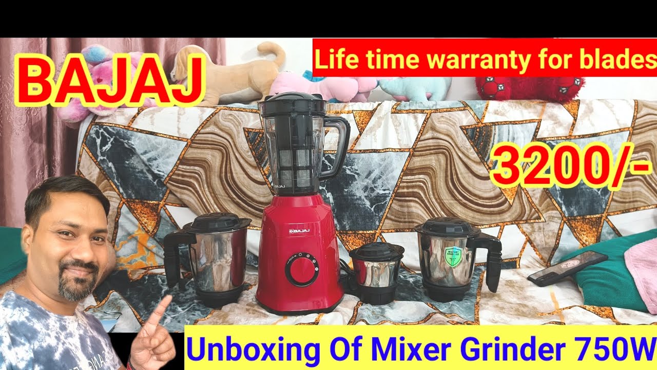 BAJAJ Military Service REX 750W 4 Jar Mixer Grinder Complete Unboxing Review 