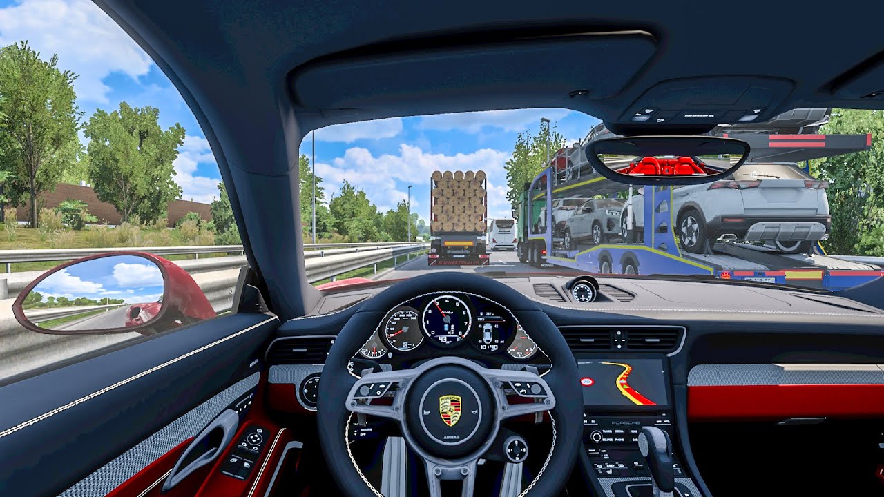 Porsche 911 Turbo S 991.2 || 580 HP Supercar || ETS2 Car Mod Gameplay || Euro Truck Simulator 2 1.54