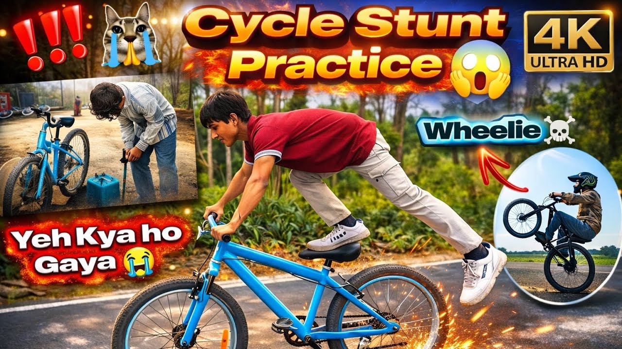 Cycle stunt practice with bro & me 🔥 | Kya ho Gaya meri saath 😱 | The KT 05 