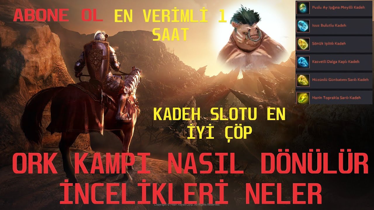 Bdo 👹ORK KAMPI👹 Nasıl Dönülür? Nasıl Para Kazanılır?  İnce Ayrıtılar @Black Desert Online