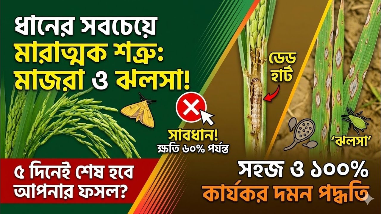 ধানের মাজরা পোকা ও ঝলসা রোগ দমন | Rice Pest & Disease Control