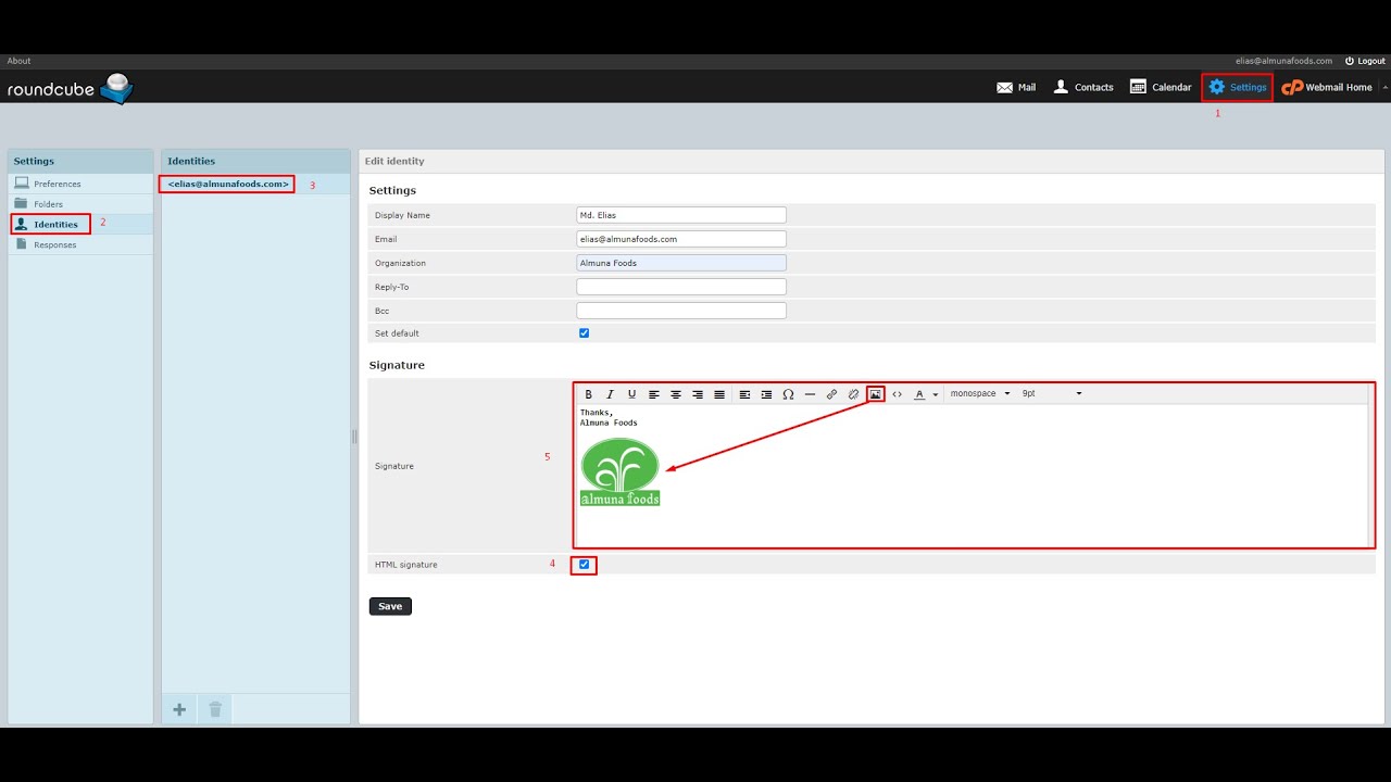 How To Add Email Signatures in Webmail (Roundcube) only 5 Steps