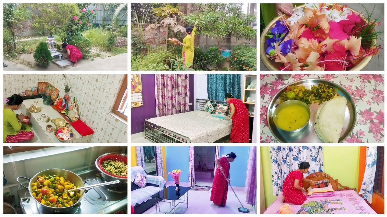 সকাল 6 টা থেকে সংসারের কাজ গুলো করে 10 টার মধ্যে যেভাবে সংসারের সব কাজ গুছিয়ে করি। 