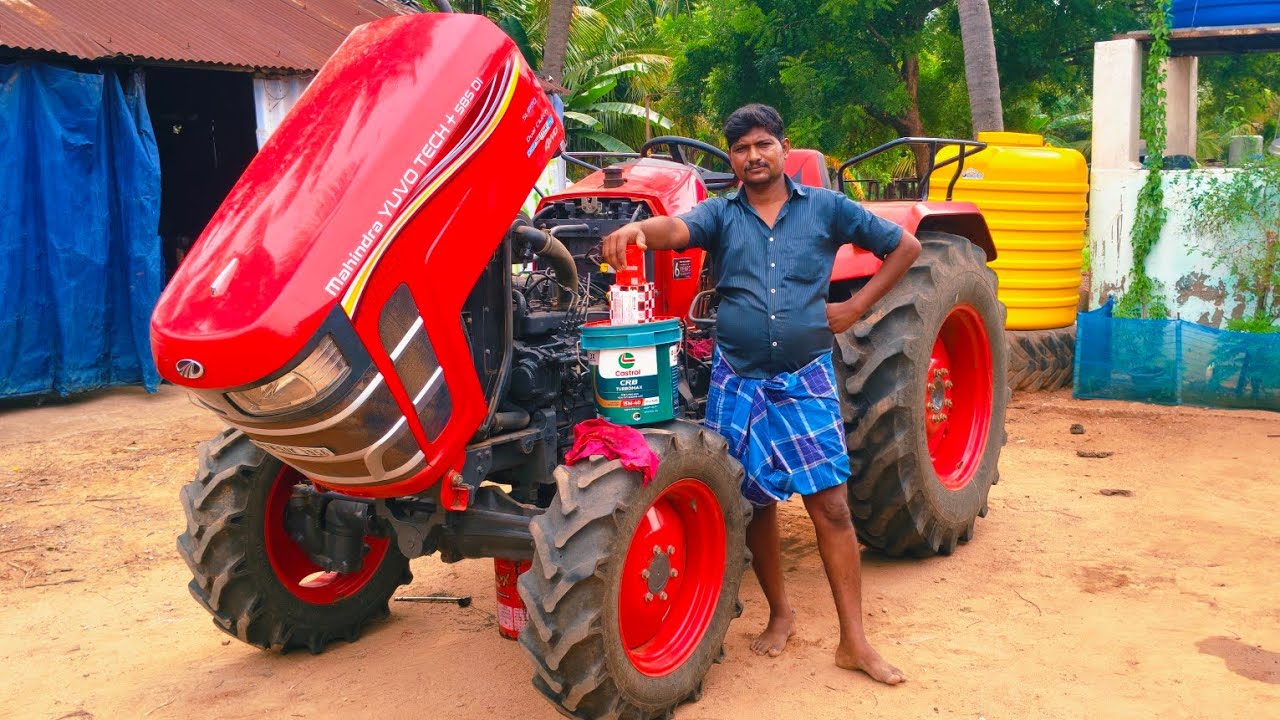 Mahindra yuvo tech Plus 585 di tractor oil service at home cost 2900 @Mohantractorslife 