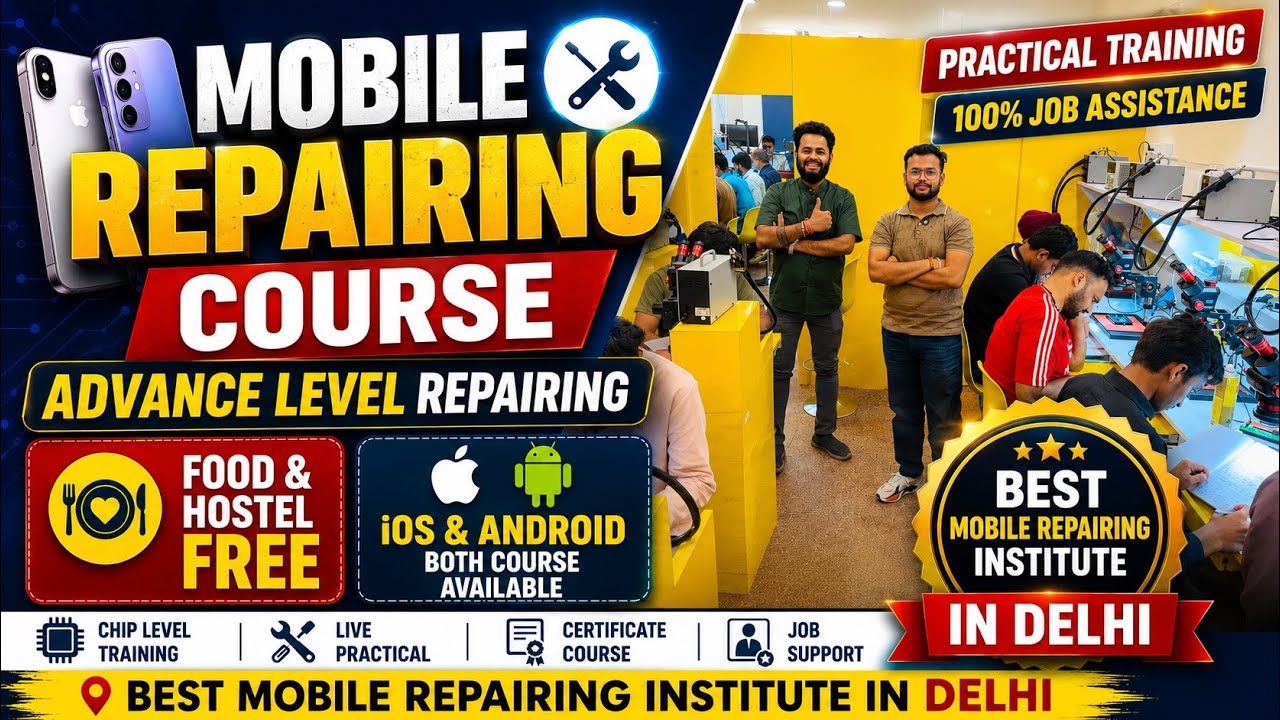 🔥 Best Mobile Repairing Institute in Delhi | iPhone & Android Repairing Course | Food & Hostel Free