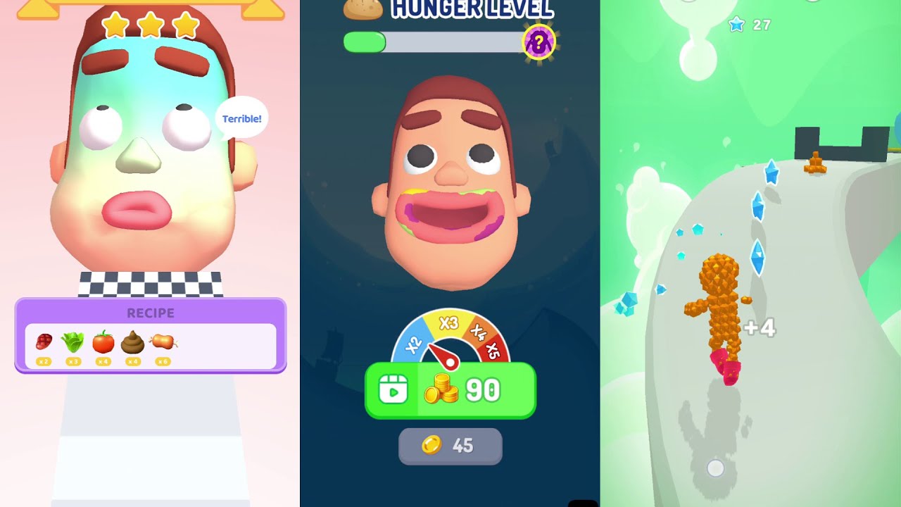 Pixel Rush Vs Sandwich Run Vs Burger Master- Satisfying Gameplay Walkthrough - All Level Max Tiktok