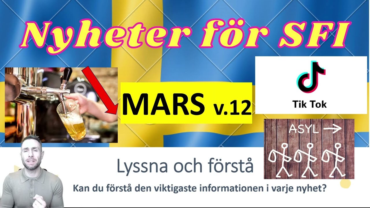 Nyheter för SFI - Lyssna och förstå. (Mars) V.12