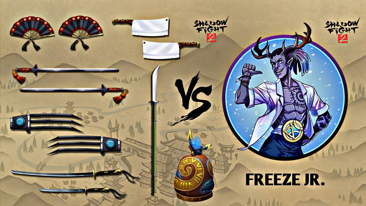 Shadow Fight 2 | Boss Weapons vs Freeze Jr.