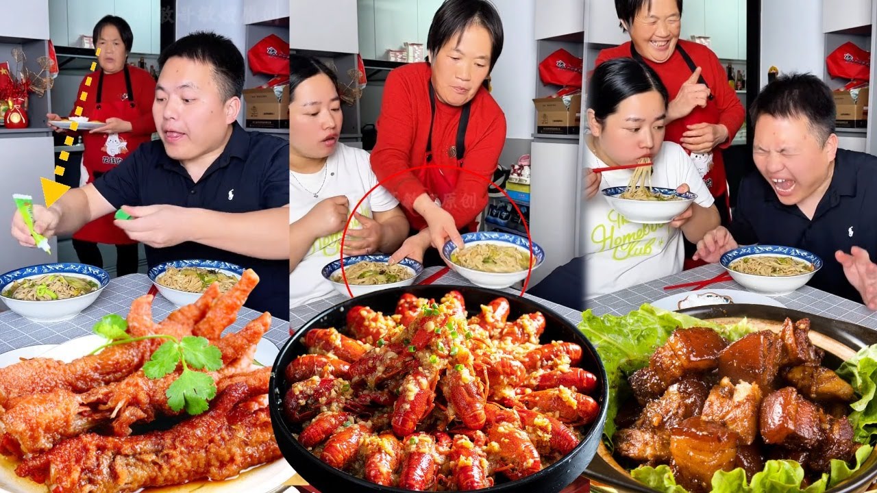 蠢老公真坏啊给自己妻子放食盐和芥末，婆婆趁机调换位置，最后蠢老公被猝不及防辣到掉大牙