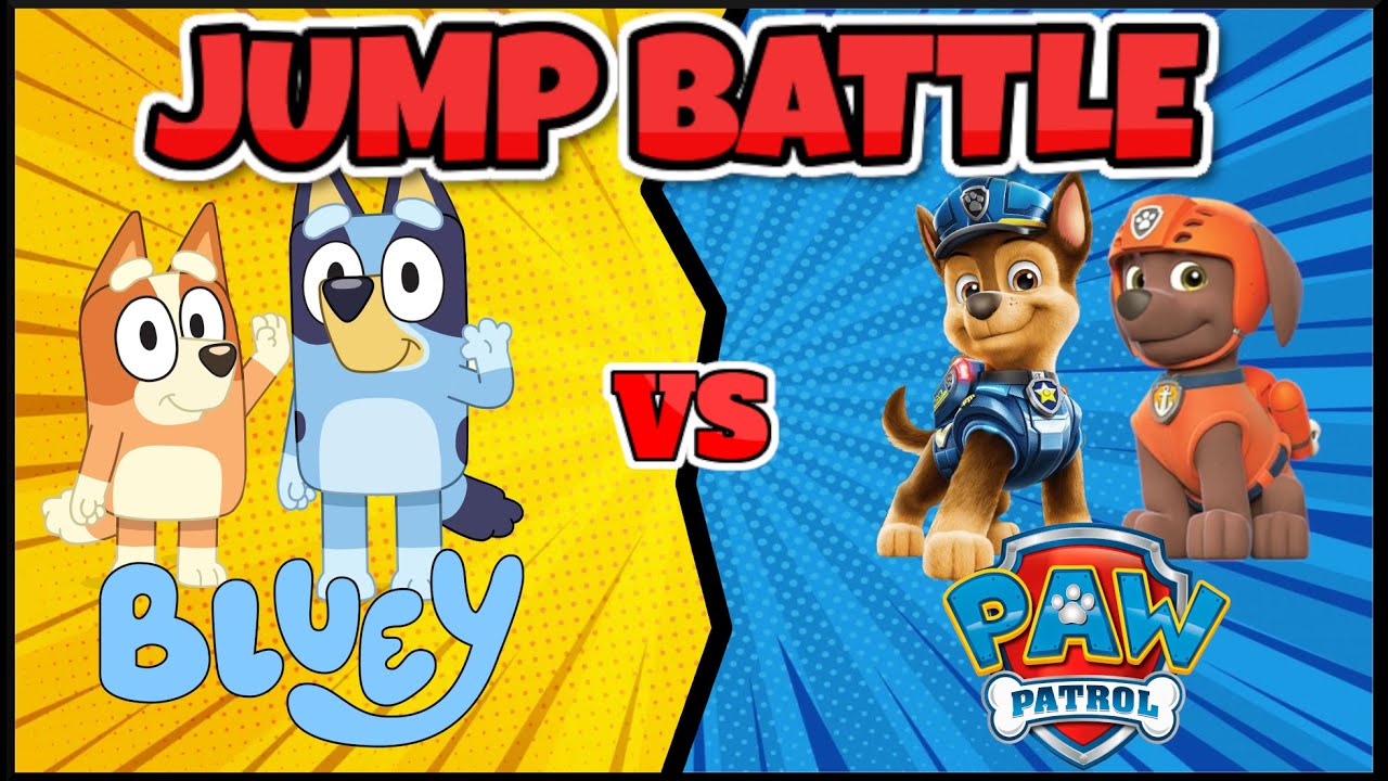 Bluey Jump Battle! Paw Patrol Brain breaks! Would You Rather