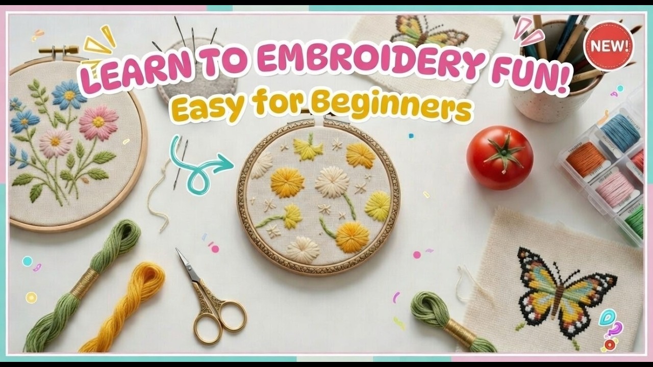 Embroidery ASMR 🧵 Relaxing Music For Flowers Hand Craft | Easy For Beginners
