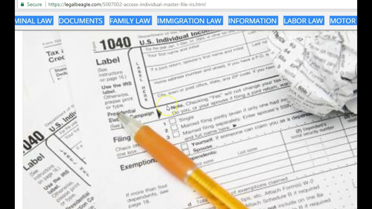 IRS Individual Master File-What the IRS has on YOU!