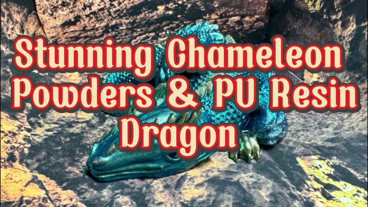 #038 PU Resin, Chameleon Powder Coloured Dragon #beebeecraft #resintutorial #resin #creative