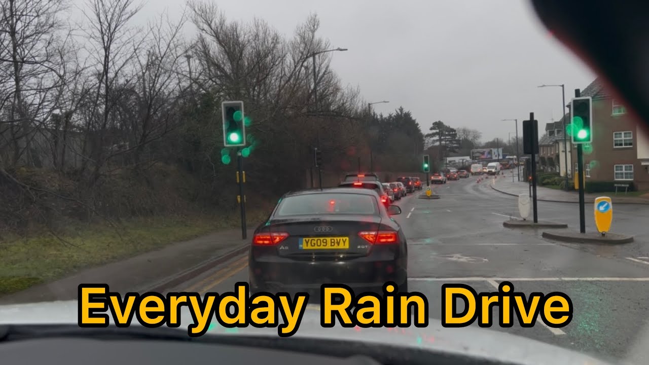 Rainy Drive with Family | Jaguar POV | UK Roads