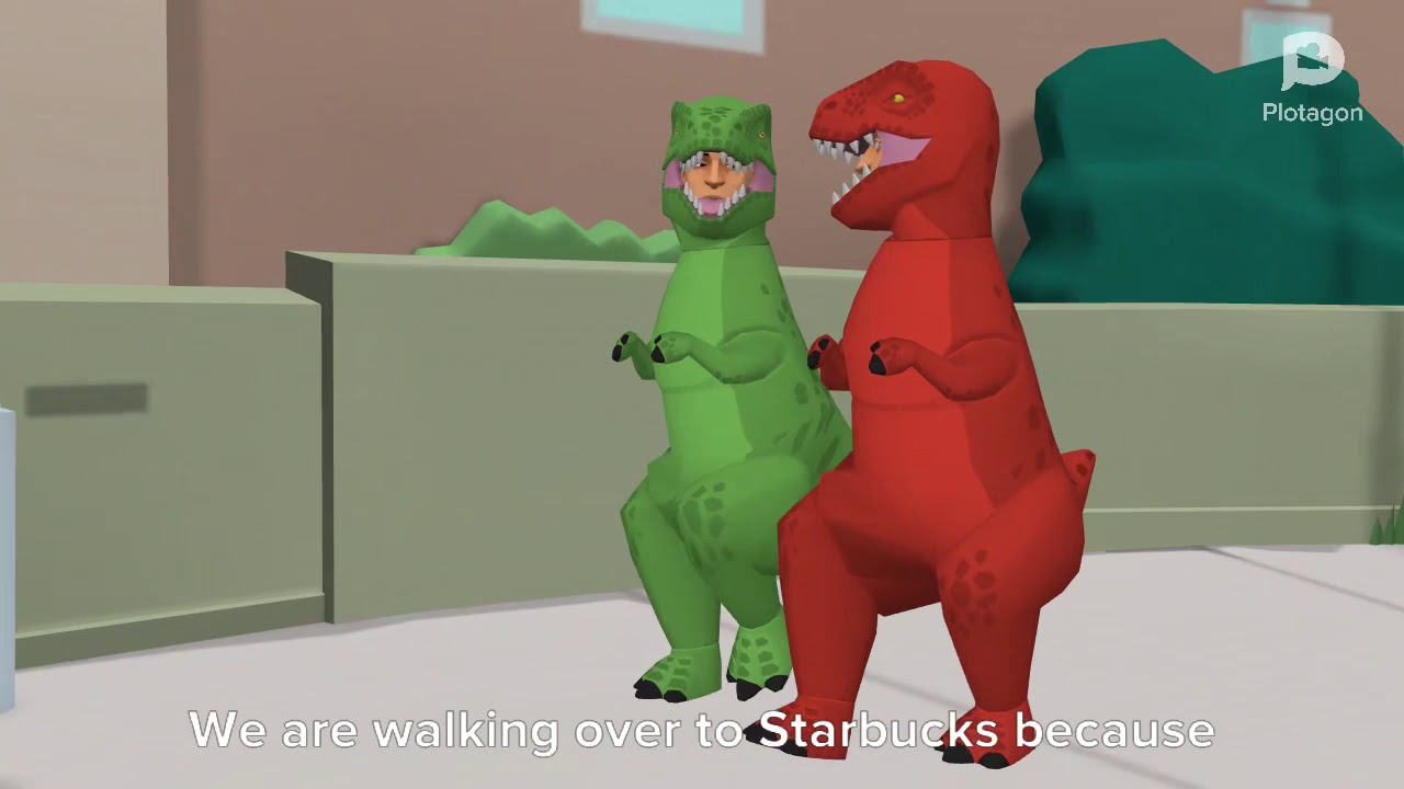 Evil Dinosaur Misbehaves at Starbucks/Grounded