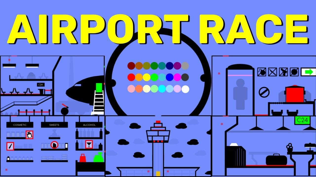 24 Marble Race EP. 44: Airport Race (by Algodoo)
